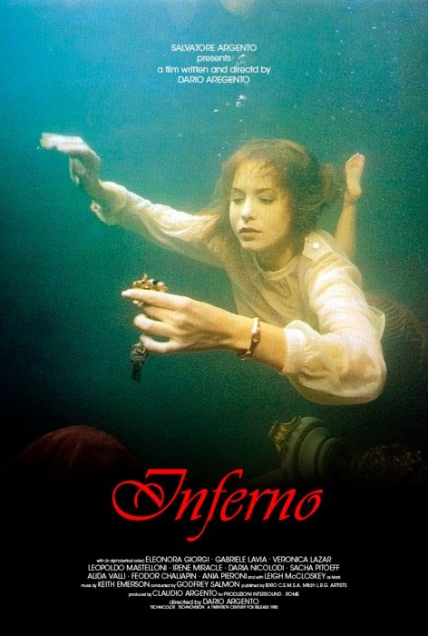 Inferno Movie Poster With a Girl Swimming Underwater