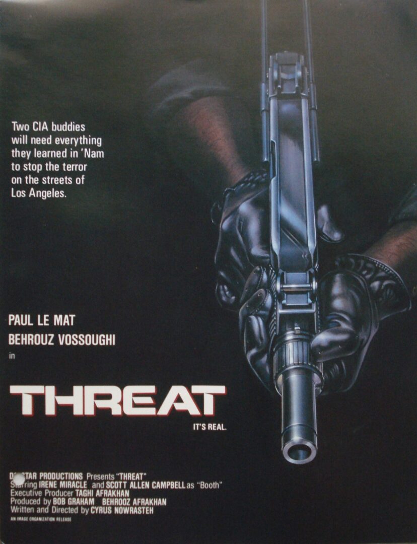 Threat Movie Poster With a Man Holding Gun