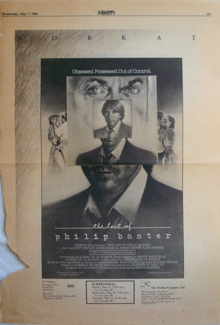 Philip Banter Movie Old Poster In Black and White Copy